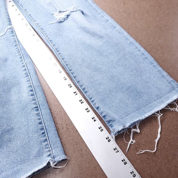 Levis Ribcage Jeans Women 27 Blue High Rise Button Fly Frayed Hem Retro Classic - Picture 7 of 13